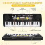 Kids Piano Keyboard with Microphone, 49 Keys Portable Electronic Piano Keyboard for Kids Beginners Ages 3 4 5 6 7, Toy Music Keyboard Birthday Xmas Gift for Girls Boys, Black