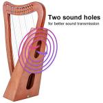 Harp, AKLOT 15 Strings Mahogany Harp 22 Inch Height for Adult Professional Beginner with Tuning Wrench,Black Gig Bag,Strap (NO Spare String, International Standard Strings)