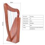 Harp, AKLOT 15 Strings Mahogany Harp 22 Inch Height for Adult Professional Beginner with Tuning Wrench,Black Gig Bag,Strap (NO Spare String, International Standard Strings)