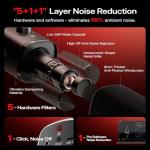 MAONO PD100W Wireless/USB Microphone, PC Gaming Mic with One-Click Noise Reduction,Mute Button,Custom RGB, 3.5mm Headphone Jack, Desktop Dynamic Streaming Mic for Recording,Podcasting, Black