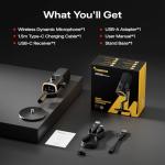 MAONO PD100W Wireless/USB Microphone, PC Gaming Mic with One-Click Noise Reduction,Mute Button,Custom RGB, 3.5mm Headphone Jack, Desktop Dynamic Streaming Mic for Recording,Podcasting, Black