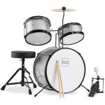 Best Choice Products 3-Piece Beginner Drum Set for Kids Juniors, w/Throne Stool, Cymbal, Drum Sticks, Bass Drum Pedal, 2 Toms - Silver Sparkle