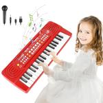Kids Toddler Toy Piano Keyboard, 37 Key Pianos for Kid Music Toys Instruments with Microphone Dual Speaker Ideal for 3 4 5 6 7 8 Year Old Girl Boy Birthday/Christmas Day Gift (Red)
