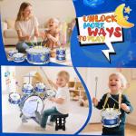 Kids Drum Set for Toddlers Ages 2-5 - Musical Toy with Stool, Perfect Birthday Xmas Gift for Boys & Girls