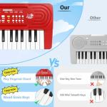 Kids Toddler Toy Piano Keyboard, 37 Key Pianos for Kid Music Toys Instruments with Microphone Dual Speaker Ideal for 3 4 5 6 7 8 Year Old Girl Boy Birthday/Christmas Day Gift (Red)