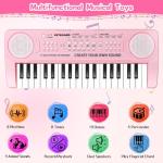 Kids Toddler Toy Piano Keyboard, 37 Key Pink Pianos for Kid Music Toys Instruments with Microphone for 3 4 5 6 7 8 Year Old Girl Boy Birthday/Christmas Day Gift
