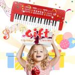 Kids Toddler Toy Piano Keyboard, 37 Key Pianos for Kid Music Toys Instruments with Microphone Dual Speaker Ideal for 3 4 5 6 7 8 Year Old Girl Boy Birthday/Christmas Day Gift (Red)