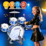 Kids Drum Set for Toddlers Ages 2-5 - Musical Toy with Stool, Perfect Birthday Xmas Gift for Boys & Girls