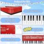 Kids Toddler Toy Piano Keyboard, 37 Key Pianos for Kid Music Toys Instruments with Microphone Dual Speaker Ideal for 3 4 5 6 7 8 Year Old Girl Boy Birthday/Christmas Day Gift (Red)