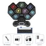 2025 Upgrade Electronic Drum Set 9-Pad Roll-Up – Portable Silicone Drum Kit with 2 Pedals, Built-in Speakers, MIDI & Headphone Jack – Ideal for Practice & Travel (Stripe pattern)