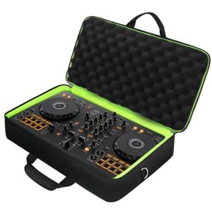 SNIGJAT DJ Controller Case for DDJ FLX4 / DDJ 400 / DDJ REV1, Padded DJ Controller Bag with 2 Pockets for Cables, Accessories, DJ Carrying Case with Adjustable Shoulder Strap for DJ Equipment