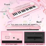 Kids Toddler Toy Piano Keyboard, 37 Key Pink Pianos for Kid Music Toys Instruments with Microphone for 3 4 5 6 7 8 Year Old Girl Boy Birthday/Christmas Day Gift