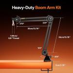 MAONO PD200W Hybrid Wireless Podcast Microphone for PC, XLR USB Dynamic Mic Kit with Boom Arm, Software, Noise Cancellation, for Vocal Recording, Streaming, Content Creation, Home Studio, Voiceover