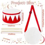 Kids Drum Set,8 in Wooden Toy Drum Set,Educational Baby Musical Toys Drum with Adjustable Strap 2 Drumsticks,Sensory Musical Instrument Drum Toy for Toddler Boys & Girls Gift(Red)
