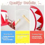 Kids Drum Set,8 in Wooden Toy Drum Set,Educational Baby Musical Toys Drum with Adjustable Strap 2 Drumsticks,Sensory Musical Instrument Drum Toy for Toddler Boys & Girls Gift(Red)