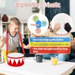 Kids Drum Set,8 in Wooden Toy Drum Set,Educational Baby Musical Toys Drum with Adjustable Strap 2 Drumsticks,Sensory Musical Instrument Drum Toy for Toddler Boys & Girls Gift(Red)