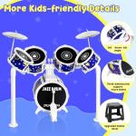 Toy Drum Set for Kids Toddler Jazz Drum Kit with 5 Drums Musical Instruments Toys for 3 4 5 Year Old Boys Girls Gifts Ages 3-5