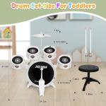Kids Drum Set for Toddlers 1-3 - Musical Toy Drums Set for Kids - 5 Drums Musical Instruments Toys for 3 4 Year Old Brithday Ages 3-5
