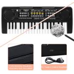 Raimy 37 Keys Keyboard Piano for Kids, Early Learning Educational Portable Electronic Musical Instrument Toys Gifts for 3 4 5 6 7 8 9 Year Old Boys and Girls (Black)