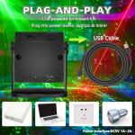 DJ Disco Ball Party Lights - Portable Sound Activated Remote Controlled Strobe Stage Light, Valentine's Day Gift for Her/Him, USB Powered Multi-Color LED Light for Home Party/Game Room/Club/Gathering