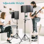 Microphone Stand With Isolation Shield,Recording Studio Equipment With Pop Filter,Tripod Stand, Foldable Mic Shield With Sound Insulation For Recording Studio, Podcasts,Broadcasting