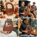 VixxNoxx Lyre Harp, 16-String Mahogany Lyra Harp Kit, Stringed Musical Instruments with Tuning Wrench Bag Instructions Extra Strings for Beginners Adults