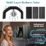 Microphone Stand With Isolation Shield,Recording Studio Equipment With Pop Filter,Tripod Stand, Foldable Mic Shield With Sound Insulation For Recording Studio, Podcasts,Broadcasting