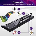 61 keys keyboard piano, Electronic Digital Piano with Built-In Speaker Microphone, Sheet Stand and Power Supply, Portable piano Keyboard Gift Teaching for Beginners