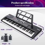 61 keys keyboard piano, Electronic Digital Piano with Built-In Speaker Microphone, Sheet Stand and Power Supply, Portable piano Keyboard Gift Teaching for Beginners