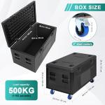 44" Heavy Duty ATA Rolling Cable Trunk Case, Stackable Road Case with Wheels for Pro Audio & DJ Equipment, Touring Transport and Secure Storage Utility Case