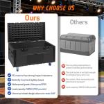 44" Heavy Duty ATA Rolling Cable Trunk Case, Stackable Road Case with Wheels for Pro Audio & DJ Equipment, Touring Transport and Secure Storage Utility Case