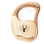 19-String Lyre Harp – Piano-Style Stringed Musical Instrument with Tuning Wrench and Spare Strings, Lightweight Portable Design for Beginners, Kids, and Music Enthusiasts (19 strings Wood)