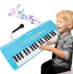 Toy Piano Keyboard for Kids Upgrade Electric Pianos Toys for 3 4 5 6 7 8 Year Old Girls Boys Beginners Keyboards with Microphone Toy for 3+ Year Old Kid Gifts (Blue)