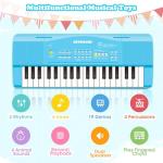 Toy Piano Keyboard for Kids Upgrade Electric Pianos Toys for 3 4 5 6 7 8 Year Old Girls Boys Beginners Keyboards with Microphone Toy for 3+ Year Old Kid Gifts (Blue)
