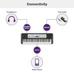 Yamaha 61-Key Portable Keyboard for Beginners with Built-In Songs, Quiz Mode, Music Rest, with Power Adapter YPT280