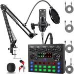 ALSO GO Podcast Equipment Bundle, Podcast Microphone Bundle with BM-800 Microphone & V8s Sound Card, Recording Studio Equipment for Singing, Gaming, Live Streaming and YouTube Tiktok