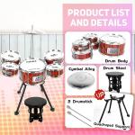 Toy Drum Kit for Kids 3-5 Toddler Rock Drum Set with 5 Drums Musical Instrument Toys for 3 4 5 Year Old Boys Girls Gifts 4-6