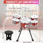 Toy Drum Kit for Kids 3-5 Toddler Rock Drum Set with 5 Drums Musical Instrument Toys for 3 4 5 Year Old Boys Girls Gifts 4-6