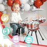 Toy Drum Kit for Kids 3-5 Toddler Rock Drum Set with 5 Drums Musical Instrument Toys for 3 4 5 Year Old Boys Girls Gifts 4-6