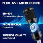 ALSO GO Podcast Equipment Bundle, Podcast Microphone Bundle with BM-800 Microphone & V8s Sound Card, Recording Studio Equipment for Singing, Gaming, Live Streaming and YouTube Tiktok