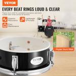 VEVOR Adult 5-Piece Drum Set, 22 Inches Complete Full Size Kit with Bass, Toms, Snare, Floor, Adjustable Throne, Stands, Cymbal, Hi-Hat Pedal and Drumsticks, Black