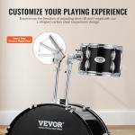 VEVOR Adult 5-Piece Drum Set, 22 Inches Complete Full Size Kit with Bass, Toms, Snare, Floor, Adjustable Throne, Stands, Cymbal, Hi-Hat Pedal and Drumsticks, Black