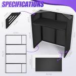 Portable DJ Facade Table Station, 44"x41"x21" DJ Event Booth Facade with Black & White Scrim, Metal Foldable Frame DJ Stand with Carrying Bag