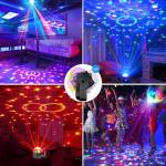 Party Disco Ball Dj Dance Lights Disco Strobe Rave Sound Activated Projector Effect Stage Light Remote Control for Birthday Xmas Wedding Bar Kids Christmas Glow Party