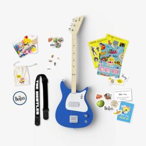 Beatles + Loog Electric Guitar for Kids Children 3 Strings Musical Instrument app and Lessons Included