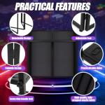 Portable DJ Facade Table Station, 44"x41"x21" DJ Event Booth Facade with Black & White Scrim, Metal Foldable Frame DJ Stand with Carrying Bag