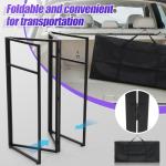 Portable DJ Facade Table Station, 44"x41"x21" DJ Event Booth Facade with Black & White Scrim, Metal Foldable Frame DJ Stand with Carrying Bag