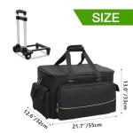 Large Rolling DJ Cable Bag, Green Padded Gig Bag with Detachable Trolley & Divider, 600D Oxford Music Gear Case with Multi Pockets for 15.6" Laptop, DJ Cables, Microphones, Sound Equipment Storage