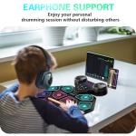 Electronic Drum Set - YUOIOYU Electric Drum Set Roll Up Portable Drum Kit MIDI Practice Drum Pad with Dual Built-in Speaker, Drum Sticks and Pedals, Christmas Birthday Gift for Kids Adult