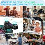 Electronic Drum Set - YUOIOYU Electric Drum Set Roll Up Portable Drum Kit MIDI Practice Drum Pad with Dual Built-in Speaker, Drum Sticks and Pedals, Christmas Birthday Gift for Kids Adult